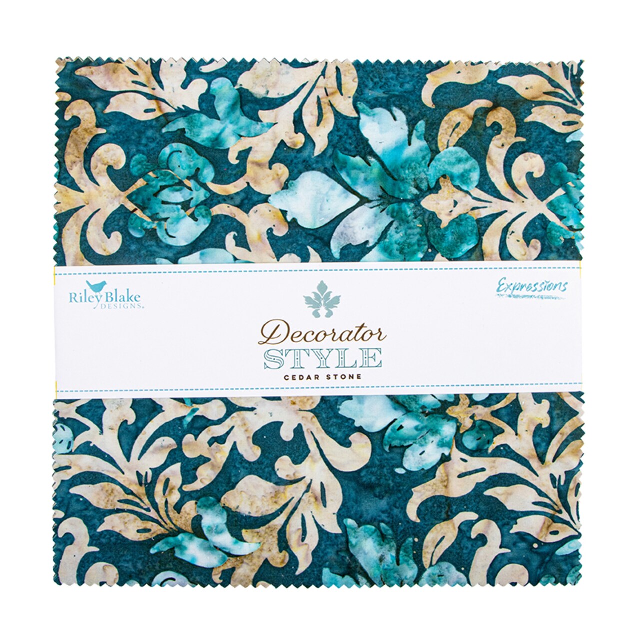 Expressions Batiks 10" Square Pack (Layer Cake / 10" Stacker) in Decorator Style Cedar Stone by Riley Blake Designs for Riley Blake (10-23445A-42)